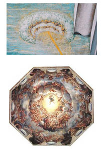 Guoghi identified the shapes misidentified as UFOs as standard artistic elements with a commonly understood meaning by artists and patrons alike. In many cases, such as the aerial circular shapes in art, these elements are so common as to be incorporated as part of the cupola in cathedrals.   